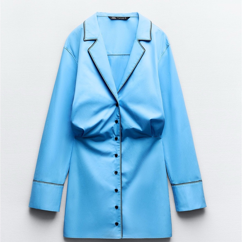 Blue long sleeve Dress - Zara